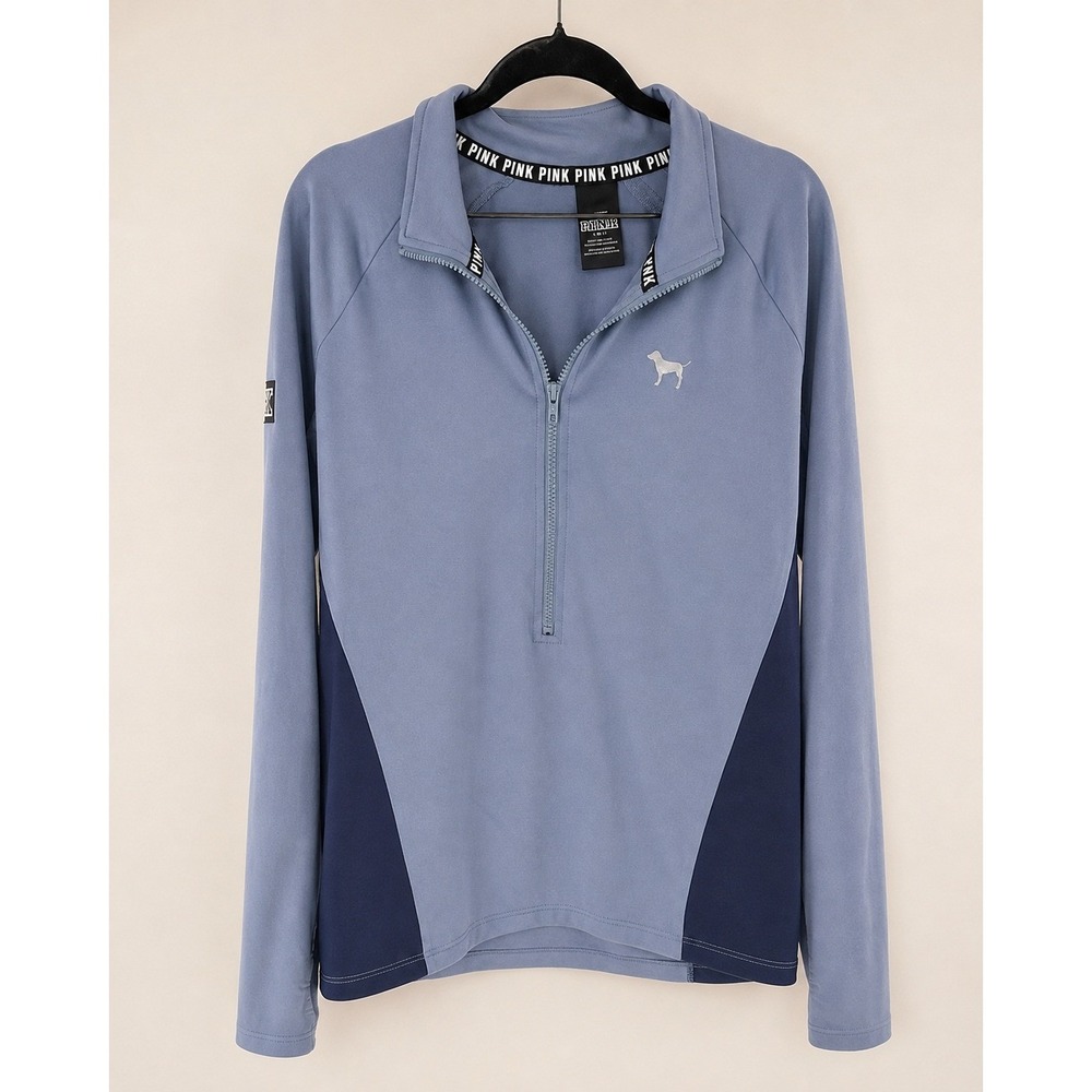 PINK Victoria's Secret Ultimate Quarter Zip Pullover Blue Women's M